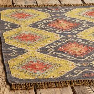 Alfombra Kilim de lana duradera hecha a mano, tejido plano Oriental, patrón geométrico ecológico, 1600 GSM para uso doméstico, Alfombra de lana Vintage - Product Image 6