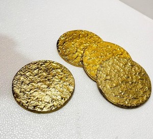Customized Size Golden Color Aluminium Casting Coasters Top Quality Table Top Cup Tea Coasters <b>for</b> <b>Kitchen</b> Ware <b>Item</b> - Product Image 3