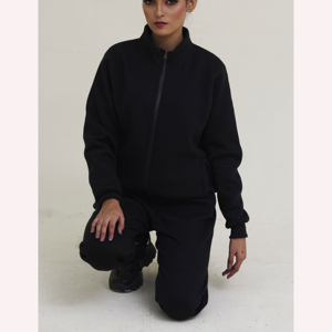Custom Distressed <b>Embroidery</b> Cropped Streetwear Two Piece <b>Set</b> Women - Product Image 4
