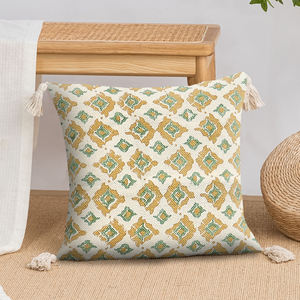 Multicolor 100% Embroidered Designer Pattern <b>Cushion</b> <b>Covers</b> Modern Floral Jaipuri Pillows for Home Living & <b>Outdoor</b> Decor - Product Image 2