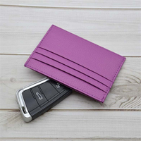 Dompet kartu kulit asli kustom Pria Wanita Dompet kartu kredit Id ramping