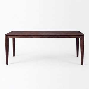 Solid Teak Wood <b>Dining</b> Table Natural <b>Brown</b> Antique Finish Rectangular Wooden Table Woven Rope <b>Chairs</b> Setup Art Design Decor - Product Image 1