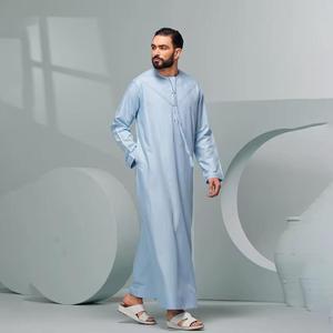 2025 traditionnel Jubba confortable arabe traditionnel porter pour les hommes modeste robe Thobe à manches longues - Product Image 1