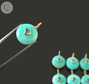 จี้หินอะเมโซไนต์ธรรมชาติ ประดับทองเวอร์ไมล์ เงินแท้ 925 จี้สวยงามสำหรับทำเครื่องประดับ ขนาด 15 มม. - Product Image 6