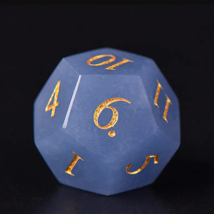 Dés en pierre de haute qualité, angelite, cristal naturel, pierres de guérison reiki, pierres gravées, ensemble de dés personnalisés, cristal viking. - Product Image 4