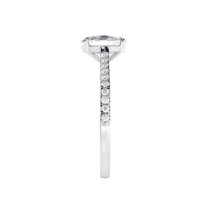 Elongated <b>Cushion</b> Cut Diamond Solitaire With Accents Bridal Set <b>Wedding</b> <b>Ring</b> for Women - Product Image 5