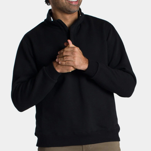 เสื้อสเวตเตอร์มีซิปสำหรับผู้ชาย, เสื้อกันหนาวผ้าฝ้ายออร์แกนิค100% คอกลมไซส์ใหญ่เปิดไหล่มีซิปเสื้อสเวตเตอร์ว่างเปล่าสไตล์ฤดูหนาว - Product Image 4