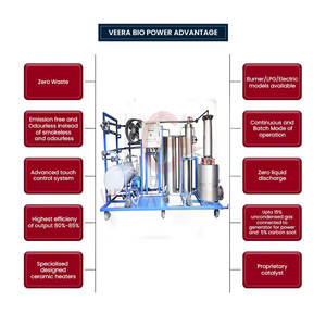 VEERA BIOPOWER Nouvelle unité de raffinage d'huile usagée Huile brute Huile usagée Diesel Capacité 50L/H Acier inoxydable 304 25KW Manipulation simple - Product Image 2