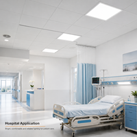 Panneau LED rétroéclairé Seoul 3528 BOKE 18-24W 3CCT 595x595mm pour hôpital, durée de vie 100 000 heures, 160 lm/W, garantie 10 ans
