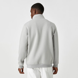Sweat-shirt à demi-fermeture éclair brodé en éponge française de haute qualité pour hommes Logo personnalisé quart de fermeture éclair 100% coton teint en couleur unie hiver - Product Image 3