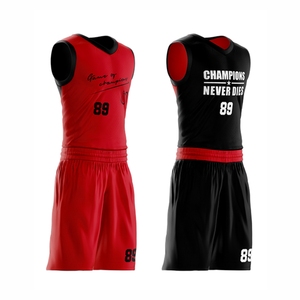 Ensemble de maillots de basket-ball réversibles à sublimation personnalisée, uniformes de basket-ball, maillots et shorts au design personnalisé - Product Image 2