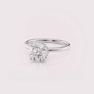 IGI Certified Round Cut Lab Grown Diamond Engagement-Wedding <b>Ring</b> with Hidden Halo in 9K Yellow / Rose & White Gold - Product Image 6