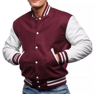 แจ็กเก็ตเบสบอลขนสัตว์ระบายอากาศได้ดีสำหรับฤดูหนาวแจ็คเก็ตหนังแบบบอมเบอร์ - Product Image 3