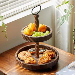 <b>Top</b> Trending Best Quality Solid Wood Two Tier <b>Cake</b> Stand Handmade Rustic Dessert Display for Weddings Parties & Home Decor - Product Image 6