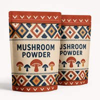 Poudre de champignons de qualité supérieure, emballage alimentaire résistant à l'humidité, sac refermable avec fermeture éclair, impression personnalisée, Doypack, nourriture pour animaux, chewing-gum