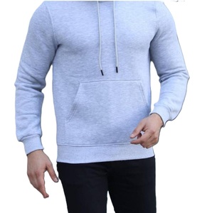 Sudadera con capucha de lana para hombre, nueva moda, chándal liso para gimnasio, sudadera de manga larga con estampado de gran tamaño, sudaderas con capucha, gris claro - Product Image 1