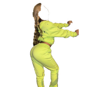 Survêtements et survêtements unisexe à logo personnalisé vêtements de sport en coton épais pour femmes survêtements de grande taille ensemble de survêtements pour femmes - Product Image 2