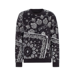 Nueva Sudadera con Capucha Personalizada 100% Algodón OEM, Forro Polar de Invierno, Talla Grande, Transpirable, de Secado Rápido, para Hombre, con Cuello Redondo y Diseño Paisley - Product Image 1