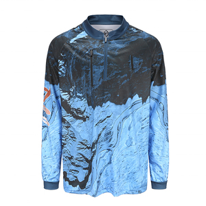 เสื้อตกปลาแขนยาวผู้ชาย พิมพ์ลายปลาเบส ดีไซน์ซับลิเมชั่น UPF 50 แห้งเร็ว เสื้อโปโลสำหรับกิจกรรมกลางแจ้ง - Product Image 3