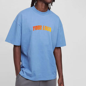 OEM/ODM 100% algodón de peso pesado camiseta Boxy Fit hombro caído de lujo de gran tamaño personalizado bordado Logo estampado patrón al por mayor - Product Image 1