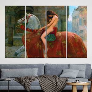 Lady Godiva Art: Elegante arte de pared impreso en lienzo para una decoración atemporal, JUEGO DE 4 LIENZOS - Product Image 1