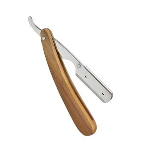 Maquinilla de afeitar de peluquero de una sola hoja profesional 2025 mejor diseñada con mango de madera Logotipo gratis - Product Image 2