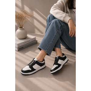 Zapatillas Deportivas Clásicas Negras con Cordones, Transpirables, Ligeras, Modernas, con Diseño a la Moda, Cómodas, de Malla EVA, Sólidas, para Caminar - Product Image 1