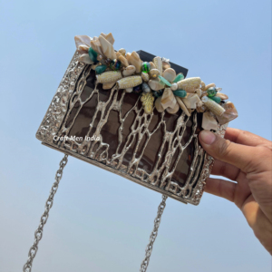 Luxury Resin Fashion Evening Party Clutch Purses Metal Handbags Classic Casual Rhinestone Matching Prom Clutch For women - Product Image 1