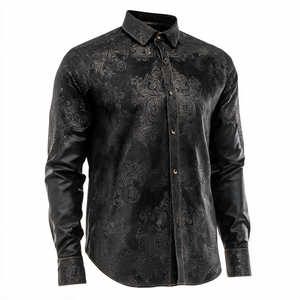 Black Sublimation <b>Leather</b> Shirts Women Button Down Fashion <b>Leather</b> Shirt Ladies Letterman Printed Casual Shirt Women's - Product Image 3