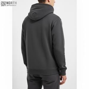 Sudadera con capucha de lana mezclada de Algodón 100% con logotipo personalizado para hombre, Jersey pesado de 300 GSM, sudadera básica con capucha teñida lisa con patrón sólido - Product Image 3