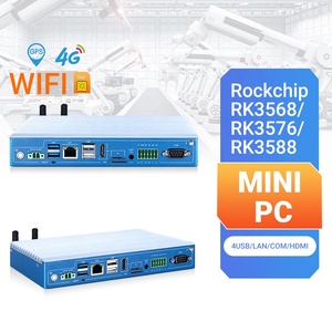 Mini PC industriel sans ventilateur 24VDC, ordinateur embarqué Aiot Edge, boîtier PC avec RK3568/RK3566/RK3588, 8G 128G, 4*USB, RS232, LAN, 4G, GPS, SIM - Product Image 1
