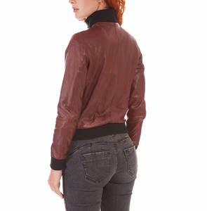 Chaquetas de cuero genuino PU recortadas informales con estilo para mujer, ropa de invierno hecha a medida, abrigos de cuero recortados a la moda para otoño - Product Image 2