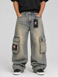 Pantalones Cargo Casuales para Hombre, 100% Algodón, Alta Calidad, Transpirables, Ligeros, con Cierre de Cremallera y Múltiples Bolsillos, Venta al Por Mayor - Product Image 1