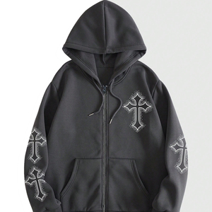 Sudadera con Capucha Personalizada para Hombre, Invierno 2025, 100% Algodón, Bordado con Pedrería, Digital, Ecológica, Transpirable y Resistente al Viento - Product Image 1