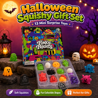 Calendrier de l'Avent Squishy : Compte à rebours de 24 jours, Jouets anti-stress TPR, Mini Squishies, Boîte mystère, Cadeau fantaisie pour adultes et enfants, Vente en gros