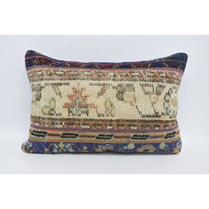 หมอนขนสัตว์โบฮีเมียนแบบวินเทจ16X24นิ้วสีเบจ - Product Image 1