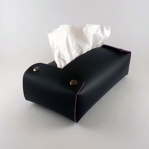 Boîte à mouchoirs en cuir véritable artisanal, classique, luxueuse, légère, avec des coutures fines |   Logo de taille personnalisée, design simple - Product Image 6