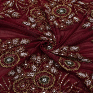 Lehenga de Mariée de Luxe Noir Léger à Motifs Floraux, Tissu en Dentelle Perlée de Pierres et Paillettes, 100% Polyester Respirant, Fait Main pour Mariage - Product Image 3