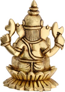 รูปปั้น Kamal ganesh รูปปั้นทองคำขัดเงาพร้อมลายพิมพ์หลุมศพสำหรับบ้านและสำนักงาน - Product Image 3