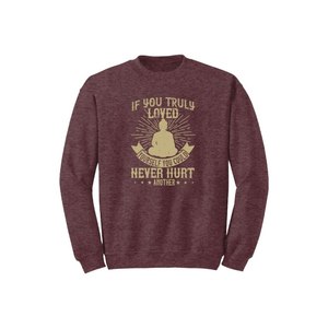 Sweat-shirt en mélange de coton avec des thèmes de bouddha imprimés Style décontracté 12 options de couleur 260-280 Placement de conception personnalisable GSM lourd - Product Image 1