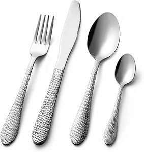 Ensemble de couverts en acier inoxydable, couteau, fourchette, cuillère, manche carré, argenterie, acier miroir, best-seller - Product Image 6