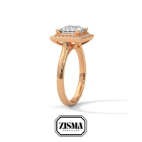 Frappant 2ct Princess Cut Lab Diamant Halo Anneau G Couleur VVS IGI Certifié Plaqué Or Personnalisé Bijoux De Mariée Pour Femmes
