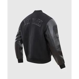 Veste de baseball noire New York en gros - Product Image 4