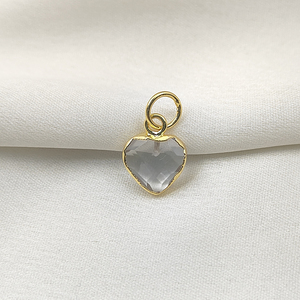 <b>Crystal</b> Quartz Heart Gemstone <b>Charm</b> <b>Pendant</b> Gold Electroplated <b>Pendant</b> <b>Charm</b> for DIY Jewelry Making - Product Image 5