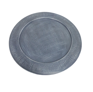 Nouveau plat et plateau de taille standard de couleur antique de nickel de plaque ronde en aluminium de service pour servir la nourriture dans l'hôtel de restaurant - Product Image 2