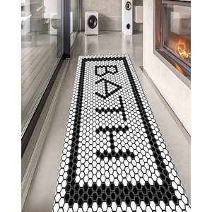 Tapis géométrique pour homme, tapis imprimé moderne pour la décoration de la salle de bain, tapis doux non tissé - Product Image 3