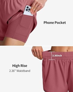 Short en denim de coton taille haute pour femme bouton croisé extensible jambe droite manchette brute respirant lavé techniques motif chaud - Product Image 5