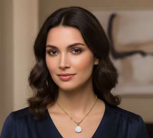 Collier pendentif en diamant rond en or personnalisé pour femmes Cadeau d'anniversaire - Product Image 4