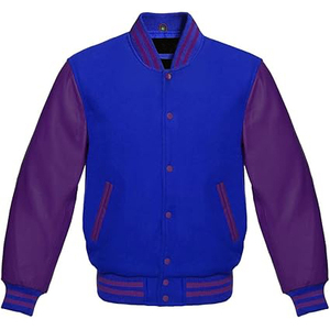 Veste universitaire pour hommes, style bomber de lycée, manches en laine et cuir, vestes universitaires - Product Image 3