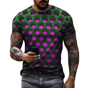 Camiseta de hombre con estampado de gota de agua 3D geométrico nueva moda de verano cuello redondo camisa suelta de manga corta Camiseta informal para hombre - Product Image 4